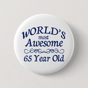 's Werelds Geweldige 65-jarige Ronde Button 5,7 Cm
