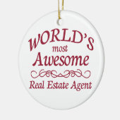 's Werelds Geweldige Estate Agent Keramisch Ornament (Links)