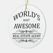 's Werelds Geweldige Estate Agent Keramisch Ornament (Links)