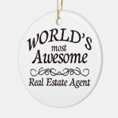 's Werelds Geweldige Estate Agent Keramisch Ornament (Links)