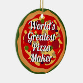 's Werelds grootste aangepast kerstcadeau met Pizz Keramisch Ornament (Rechts)