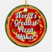 's Werelds grootste aangepast kerstcadeau met Pizz Keramisch Ornament (Voorkant)