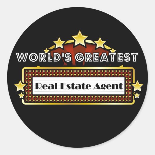 's Werelds grootste agent van onroerend goed Ronde Sticker (Voorkant)