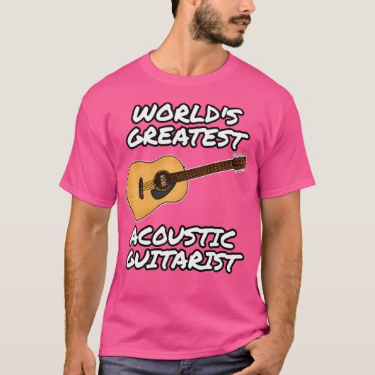'S Werelds grootste akoestische gitarist gitaarler T-shirt (Voorkant)