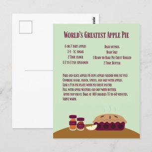 's Werelds grootste Apple Pie Recipe Briefkaart