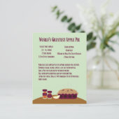 's Werelds grootste Apple Pie Recipe Briefkaart (Staand voorkant)