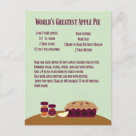's Werelds grootste Apple Pie Recipe Briefkaart