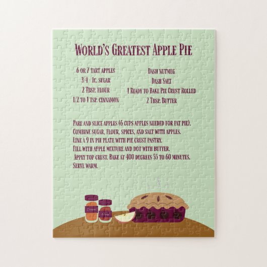 's Werelds grootste Apple Pie Recipe Legpuzzel (Verticaal)