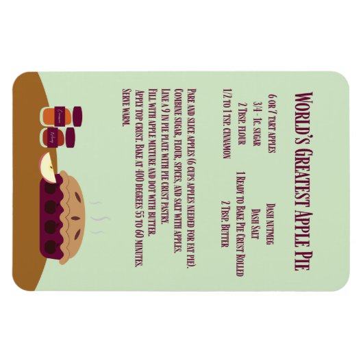 's Werelds grootste Apple Pie Recipe Magneet (Horizontaal)