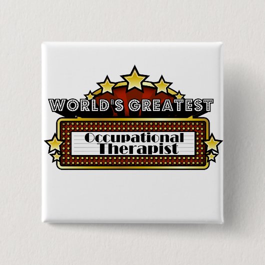 's Werelds grootste arbeids-therapeut Vierkante Button 5,1 Cm (Voorkant)