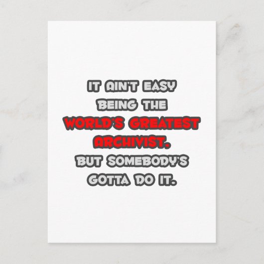 's Werelds grootste archivaris grap Briefkaart (Voorkant)