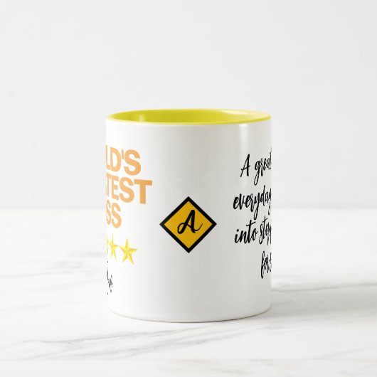 'S Werelds Grootste Baas Mok (Naam Initiaal Quote) (Center)