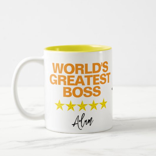 'S Werelds Grootste Baas Mok (Naam Initiaal Quote) (Links)