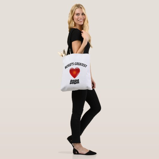 's Werelds grootste Baba Heart Canvas tas (Op model)