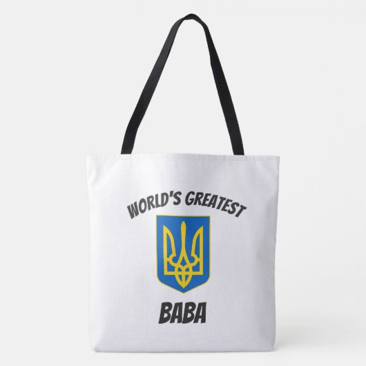 's Werelds grootste Baba Oekraïense Tryzub-Canvas  Tote Bag (Voorkant)