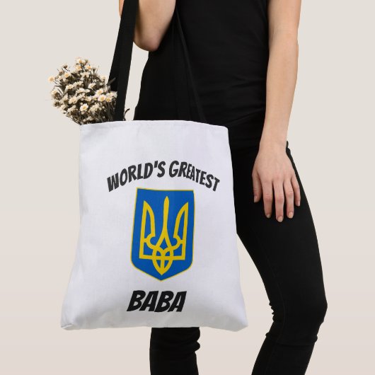 's Werelds grootste Baba Oekraïense Tryzub-Canvas Tote Bag (Dichtbij)