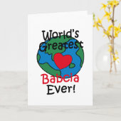 's Werelds grootste Babcia Heart Kaart (Gele Bloem)