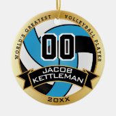 's Werelds grootste babyblauw van volleybalspeler Keramisch Ornament (Voorkant)