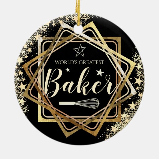 'S Werelds grootste bakkersgarde culinaire kerst Keramisch Ornament (Achterkant)