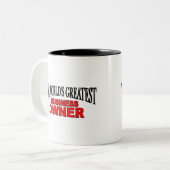 's Werelds grootste bedrijfseigenaar Tweekleurige Koffiemok (Voorkant links)