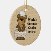 's Werelds grootste beer met koekjesbakker Keramisch Ornament (Rechts)