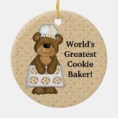 's Werelds grootste beer met koekjesbakker Keramisch Ornament (Achterkant)