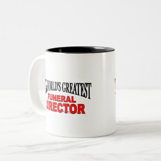 's Werelds grootste begrafenisondernemer Tweekleurige Koffiemok (Voorkant links)