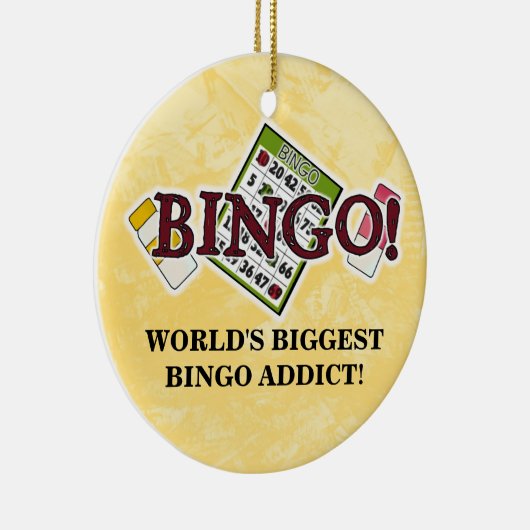 's Werelds grootste bingo Addict-versiering Keramisch Ornament (Rechts)