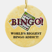 's Werelds grootste bingo Addict-versiering Keramisch Ornament (Voorkant)
