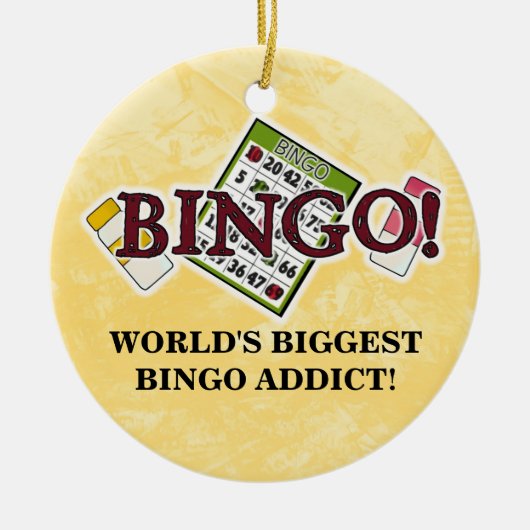 's Werelds grootste bingo Addict-versiering Keramisch Ornament (Voorkant)