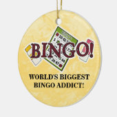 's Werelds grootste bingo Addict-versiering Keramisch Ornament (Links)