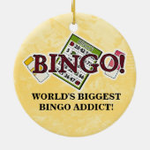 's Werelds grootste bingo Addict-versiering Keramisch Ornament (Achterkant)