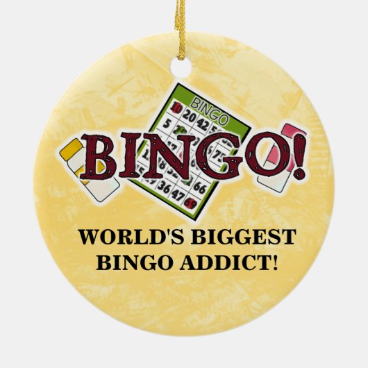 's Werelds grootste bingo Addict-versiering Keramisch Ornament (Achterkant)