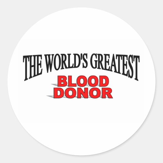 's Werelds grootste bloeddonor Ronde Sticker (Voorkant)