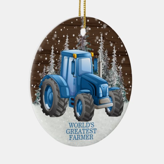 's Werelds grootste boerenrekker kerst Keramisch Ornament (Rechts)