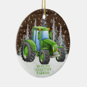 's Werelds grootste boerenrekker kerst Keramisch Ornament (Rechts)