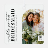 's Werelds grootste bruidsschat foto aandenken Metalen Ornament (Achterkant)