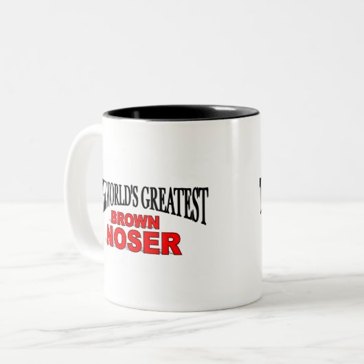 's Werelds grootste bruine schrijver Tweekleurige Koffiemok (Voorkant links)