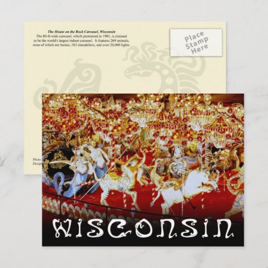 's Werelds grootste carrousel, Wisconsin Briefkaart (Voorkant / Achterkant)
