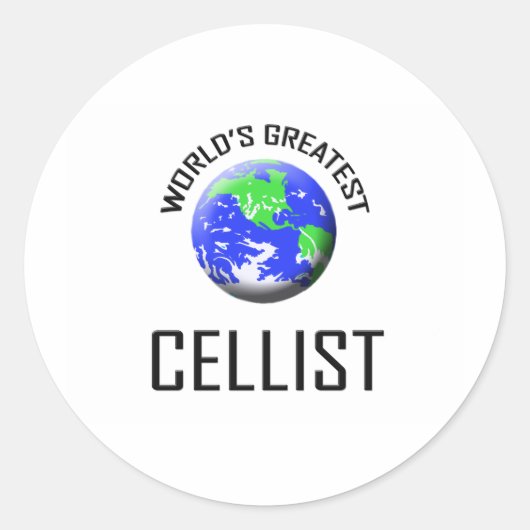 's Werelds Grootste Cellist Ronde Sticker (Voorkant)