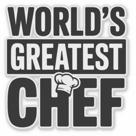 'S Werelds grootste chef-kok Bold Text Sticker (Voorkant)