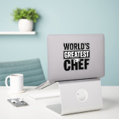 'S Werelds grootste chef-kok Bold Text Sticker (Laptop op bureau)