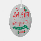 's Werelds grootste chiropractor Holly & Spine Metalen Ornament (Voorkant Rechts)