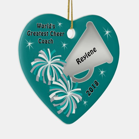 's Werelds grootste Coach-ornament, Jouw tekst Keramisch Ornament (Rechts)