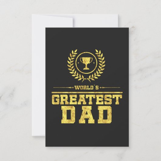 's Werelds grootste DAD Gold Father Trophy cadeau Bedankkaart (Voorkant)