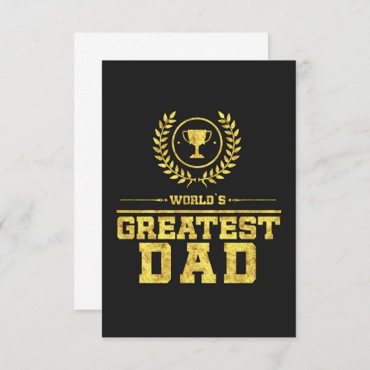 's Werelds grootste DAD Gold Father Trophy cadeau Bedankkaart (Voorkant / Achterkant)