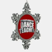's Werelds grootste dansleraar Tin Sneeuwvlok Ornament (Links)