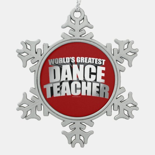 's Werelds grootste dansleraar Tin Sneeuwvlok Ornament (Voorkant)