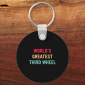 'S Werelds Grootste Derde Wiel Grappige Retro Vint Sleutelhanger (Voorkant)