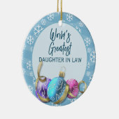 's Werelds grootste dochter in de wet kerstmis Keramisch Ornament (Rechts)